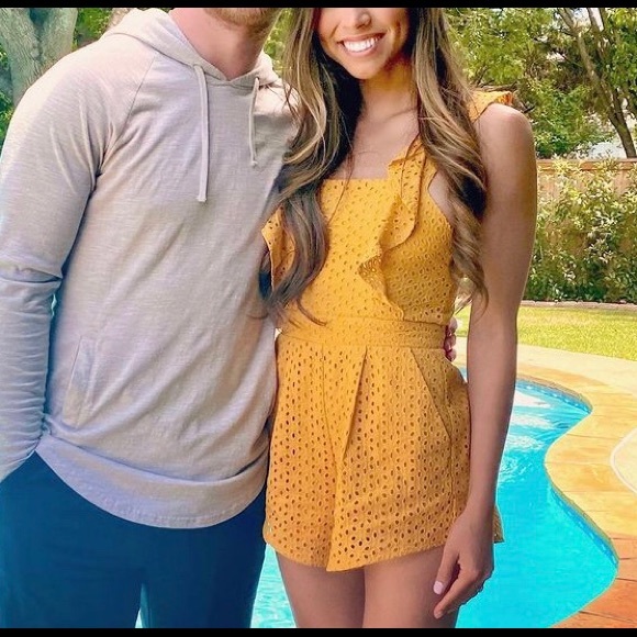 Yellow Eyelet Ruffle Romper - Picture 5 of 6